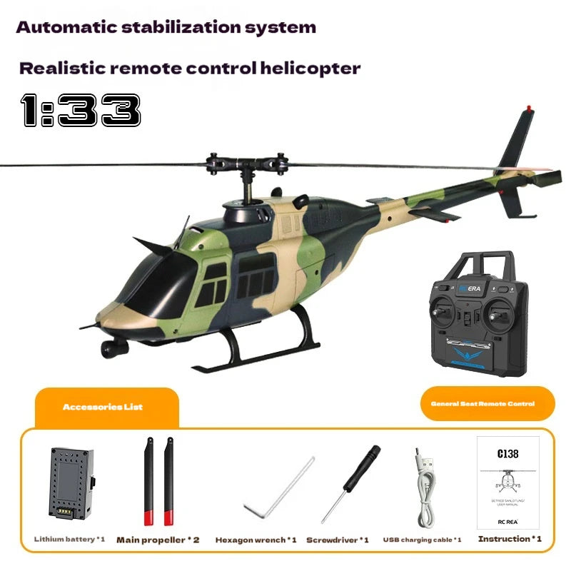Re Era'S New C138 Single Propeller Remote Control Helicopter Without Ailerons 4 Channels Fixed High Optical Flow