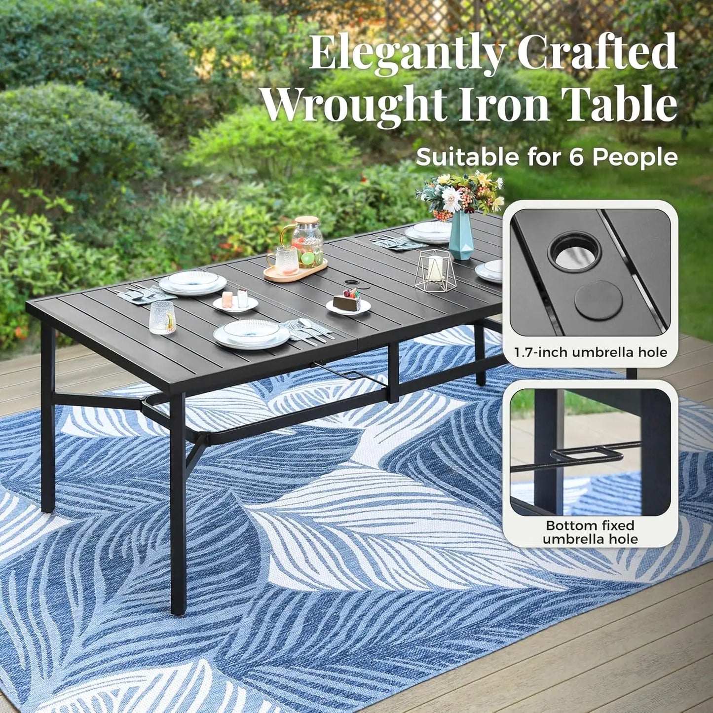 Patio Table and Chairs Set, 9 Pieces Patio Dining Set with 8 Textilene Chairs, and 83" Rectangular Outdoor Dining, Customized