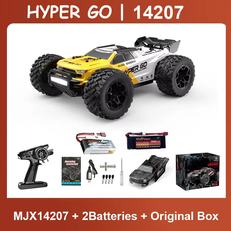 HYPER GO MJX 14207 14208 1/14 RC Car 41-53km/h Brushless 2.4G Remote Control 4WD Off-road High Speed RC Car Truck Hobby Toy