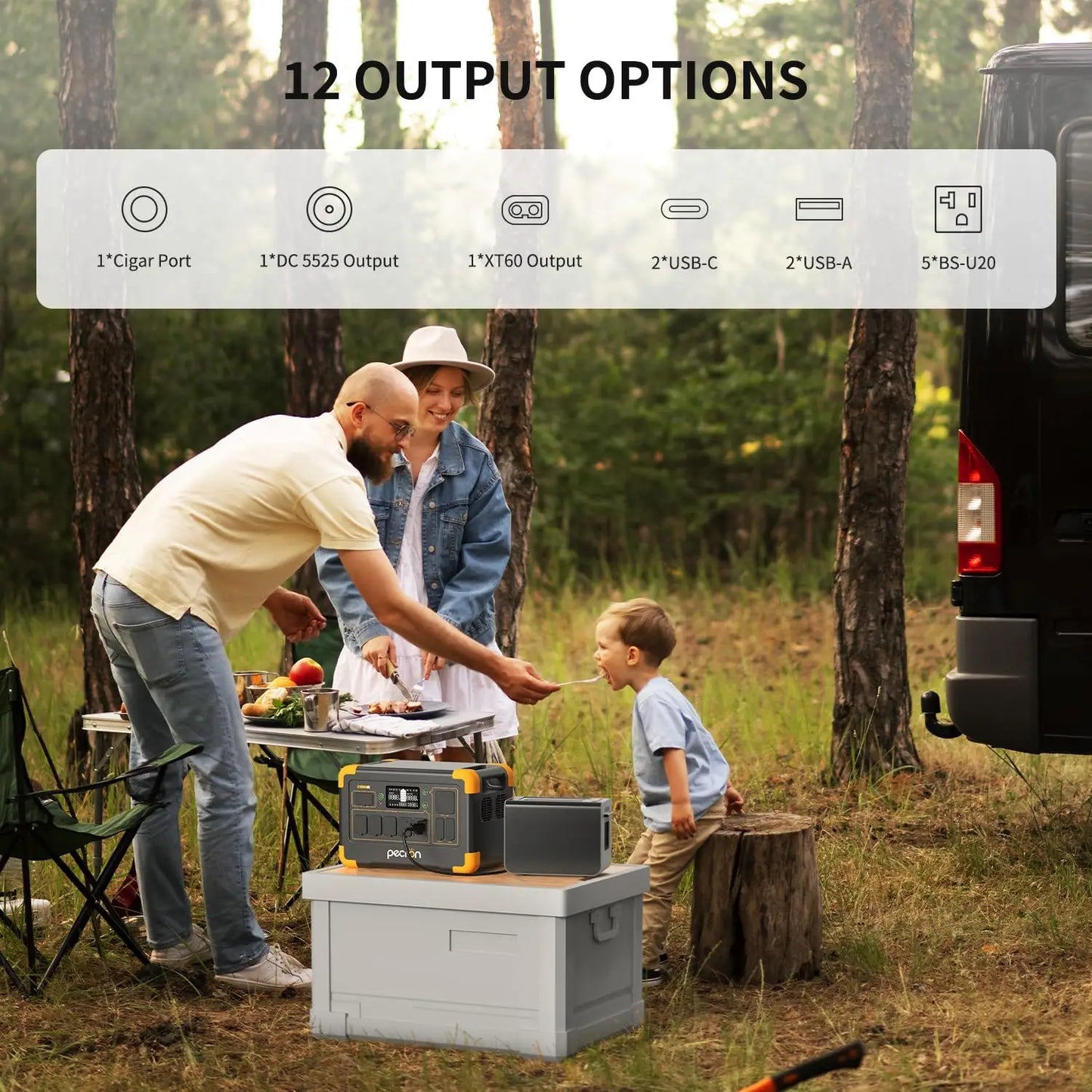 pecron E1000LFP Portable Power Station 1024Wh LiFePO4 Battery Backup 1800W Solar Generator Expandable to 4096Wh Fast Charging