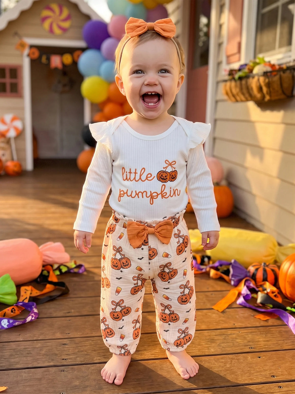 Romper With Pumpkin Halloween Outfit Outfit Letters With Letters Halloween Outfit Letters With Pumpkin Pants