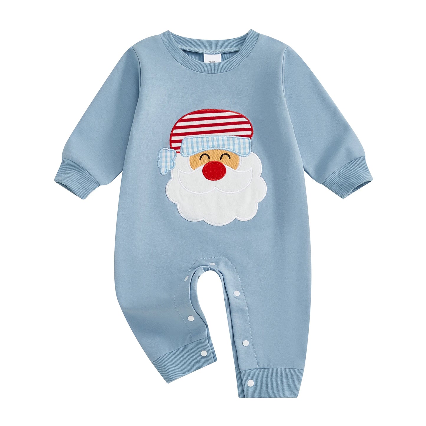 Infant Toddler Christmas Santa Claus Romper Crew Neck Long Sleeve Jumpsuit Winter Fall Outfit Cute Xmas Costume for Baby Boy
