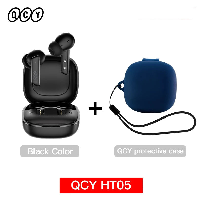 NEW QCY HT05 ANC Wireless TWS Bluetooth 5.2 Earphones 40dB Active Noise Cancellation Headset 6 Mic ENC HD Call TWS Earbuds