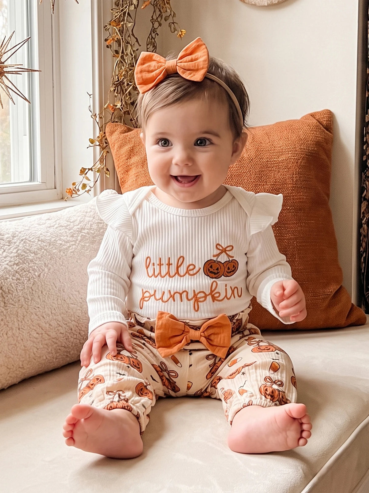 Romper With Pumpkin Halloween Outfit Outfit Letters With Letters Halloween Outfit Letters With Pumpkin Pants