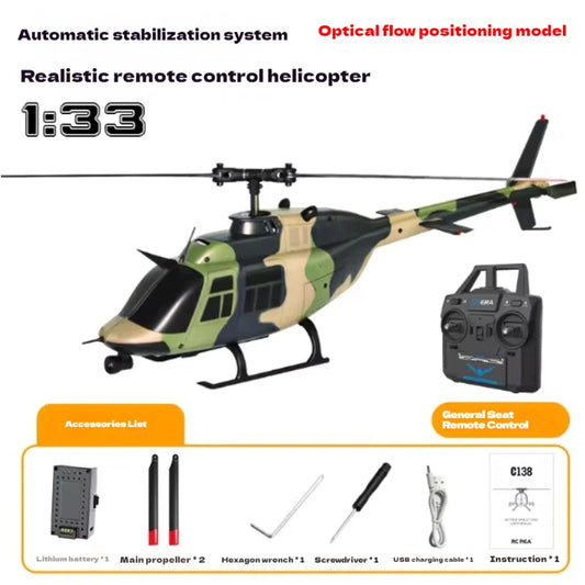 Re Era'S New C138 Single Propeller Remote Control Helicopter Without Ailerons 4 Channels Fixed High Optical Flow