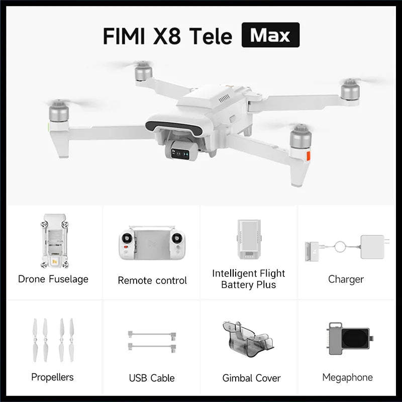 FIMI X8 TELE MAX Drone 4K Professional HDR 48MP 3-Axis Gimbal Camera Drone Professional GPS 20KM RC Quadcopter 2025