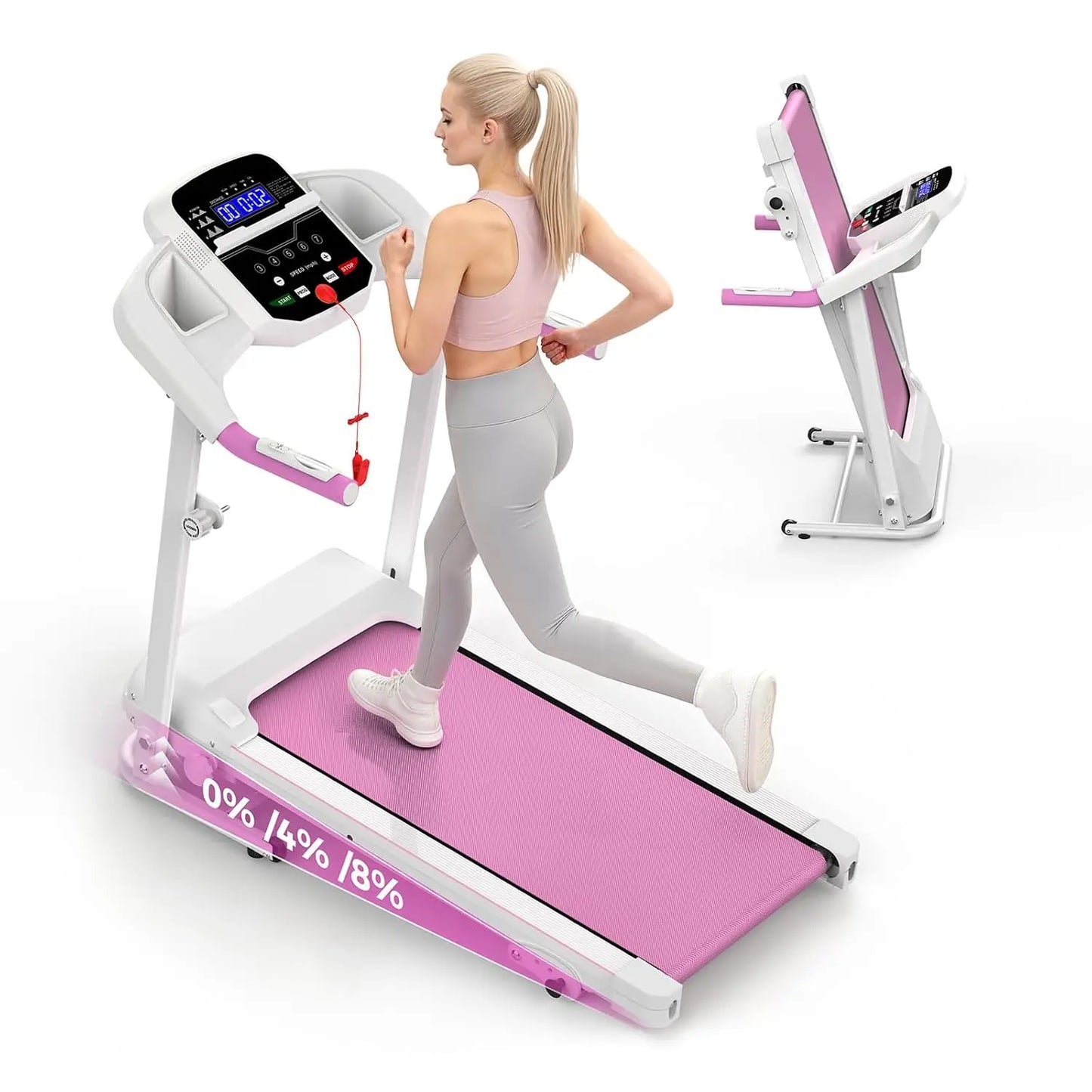 Folding Treadmill for Home Use, 2.5HP Quiet Motor, 0.5–7.5 MPH with 8% Manual Incline, Compact Electric Treadmill, Customized