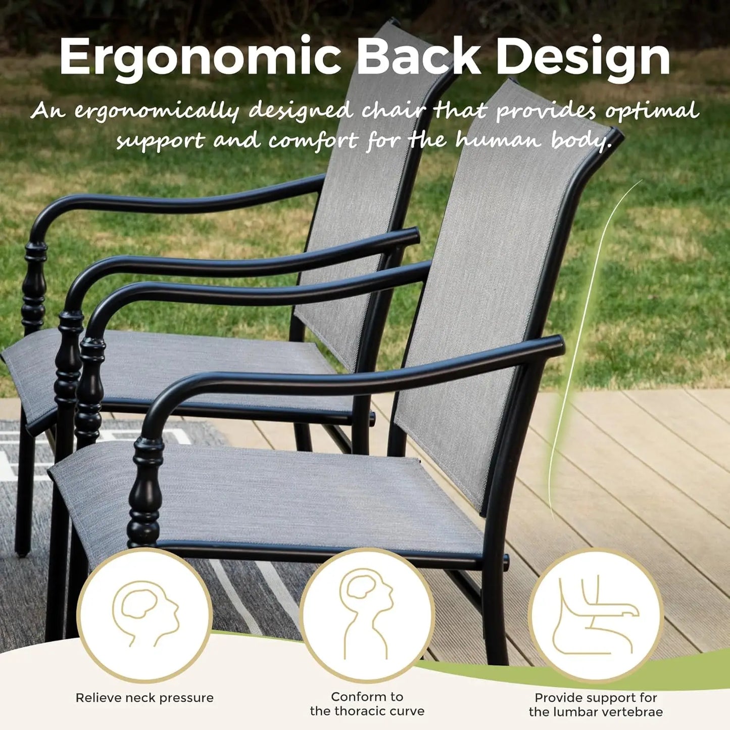 Patio Table and Chairs Set, 9 Pieces Patio Dining Set with 8 Textilene Chairs, and 83" Rectangular Outdoor Dining, Customized