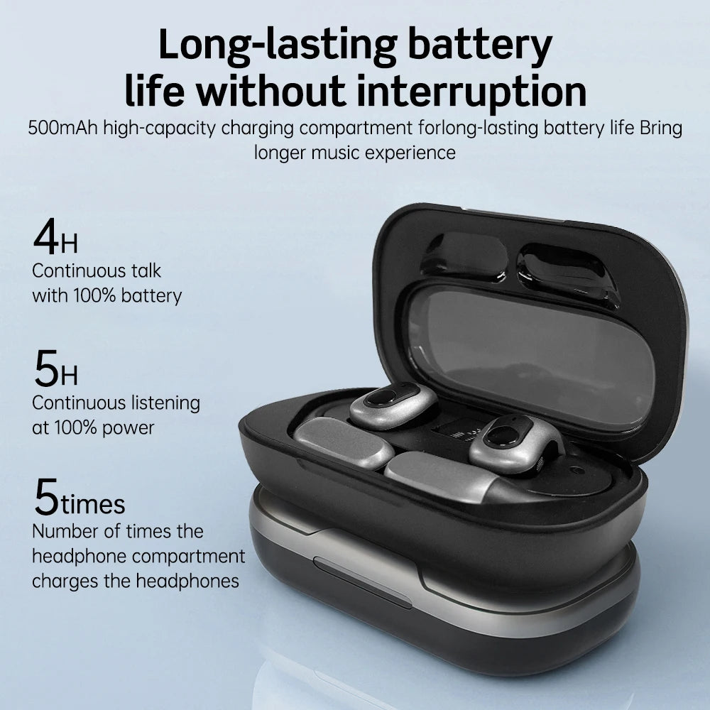 Mpow J13 True Wireless Sports Earphones,Bluetooth 5.3 OWS Open Ear Headsets with Earhooks 25 Hrs Playtime & ENC Noise Reduction