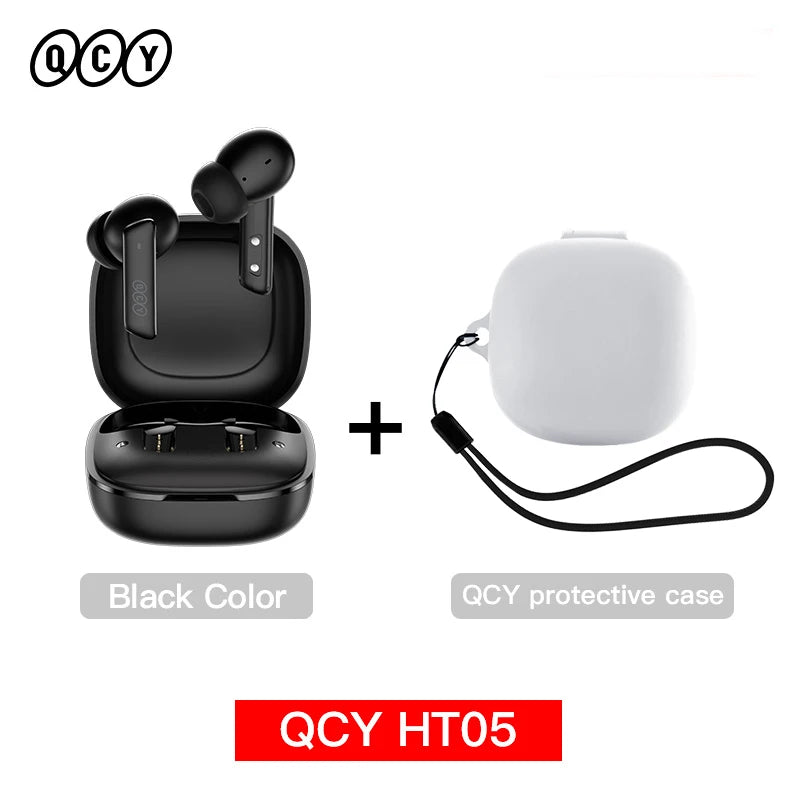 NEW QCY HT05 ANC Wireless TWS Bluetooth 5.2 Earphones 40dB Active Noise Cancellation Headset 6 Mic ENC HD Call TWS Earbuds