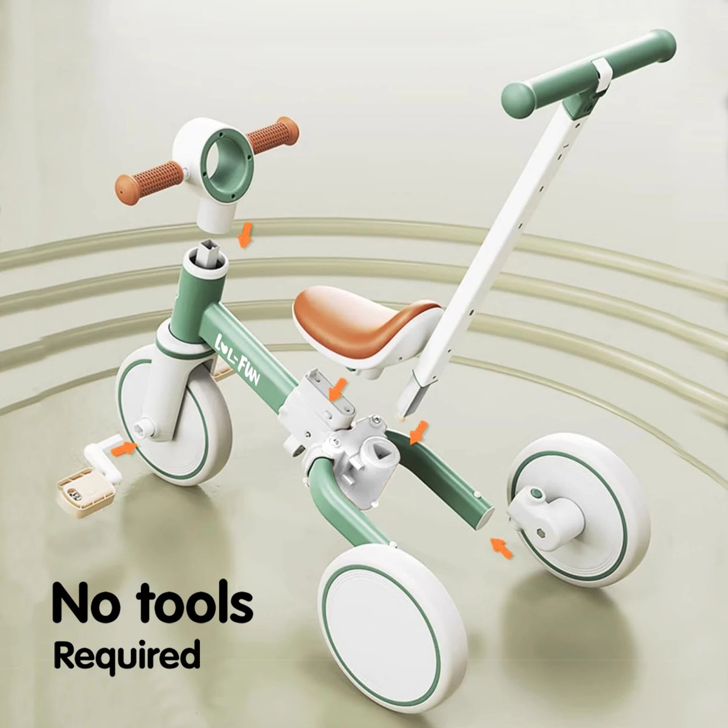 5 in 1 Toddler Tricycles for 1-3 Year Olds Boy Girl Toy, Baby Balance Bike 1 Year Old Kids Gift with Parent Steering Push Handle