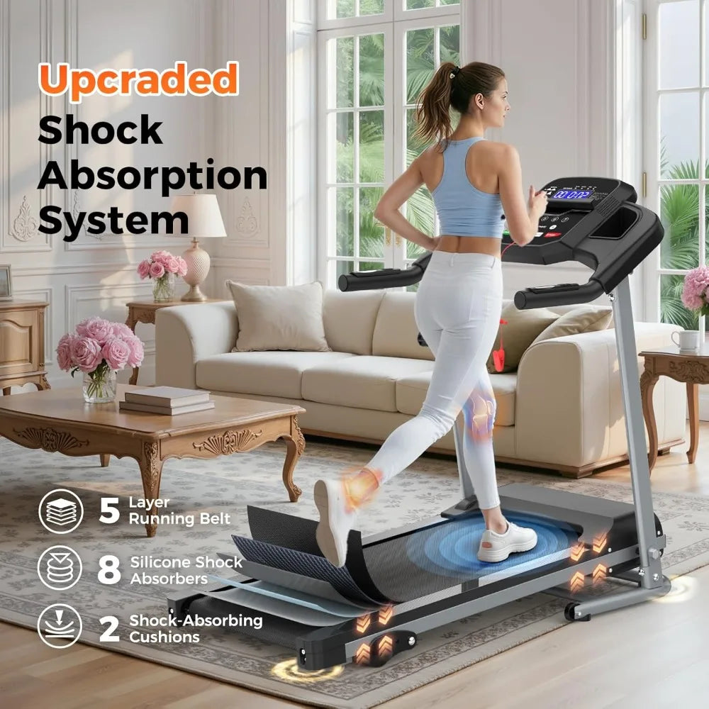 Folding Treadmill for Home Use, 2.5HP Quiet Motor, 0.5–7.5 MPH with 8% Manual Incline, Compact Electric Treadmill, Customized