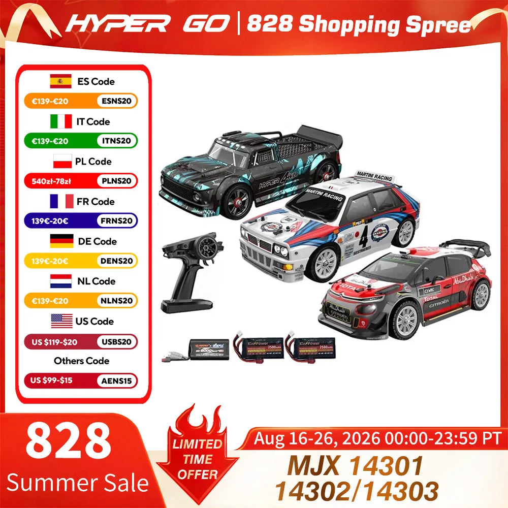 MJX 14301 14302 14303 1/14 RC Car 55km/h Brushless HYPER GO 2.4G Remote Control 4WD Off-road High Speed RC Car Truck Hobby Toy