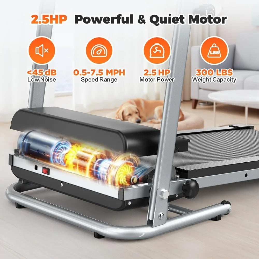 Folding Treadmill for Home Use, 2.5HP Quiet Motor, 0.5–7.5 MPH with 8% Manual Incline, Compact Electric Treadmill, Customized