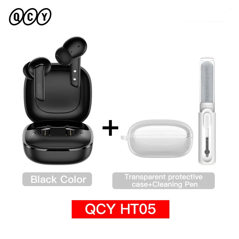 NEW QCY HT05 ANC Wireless TWS Bluetooth 5.2 Earphones 40dB Active Noise Cancellation Headset 6 Mic ENC HD Call TWS Earbuds