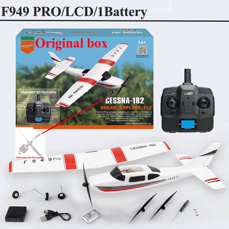 WLtoys F949 2.4G 3D6G 3Ch RC Airplane Fixed Wing Plane Outdoor Toys Drone RTF Upgrade Version Digital Servo F949S With Gyroscope