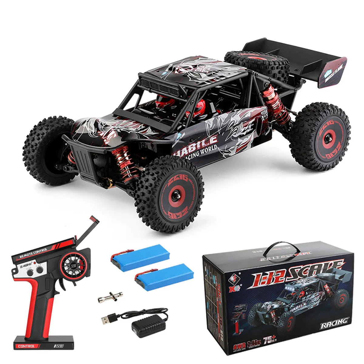 WLtoys 124016 RC Car 75km/h High Speed Remote Control Truck Electric 4WD Off-Road Drift Climbing Racing Vehicle Toys for Kids