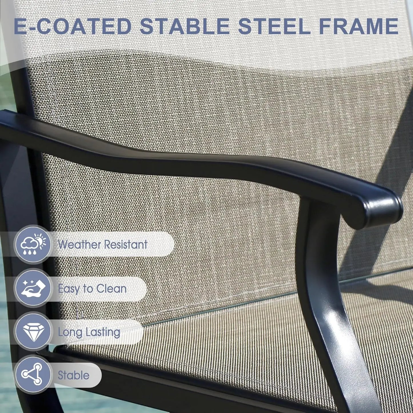 7 Pieces Outdoor Dining Set, Patio Furniture Set of 6 Patio Swivel Dining Chairs and 50" Patio Round Table, Mixed, Customized