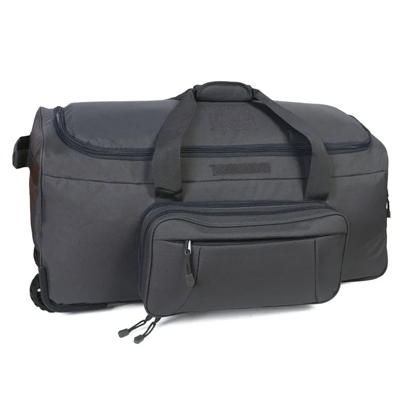 LQARMY 124L Outdoor Camping Travel Bag Large Trolley Case Waterproof Nylon Practical Travel Handbag Storage Luggage Bag