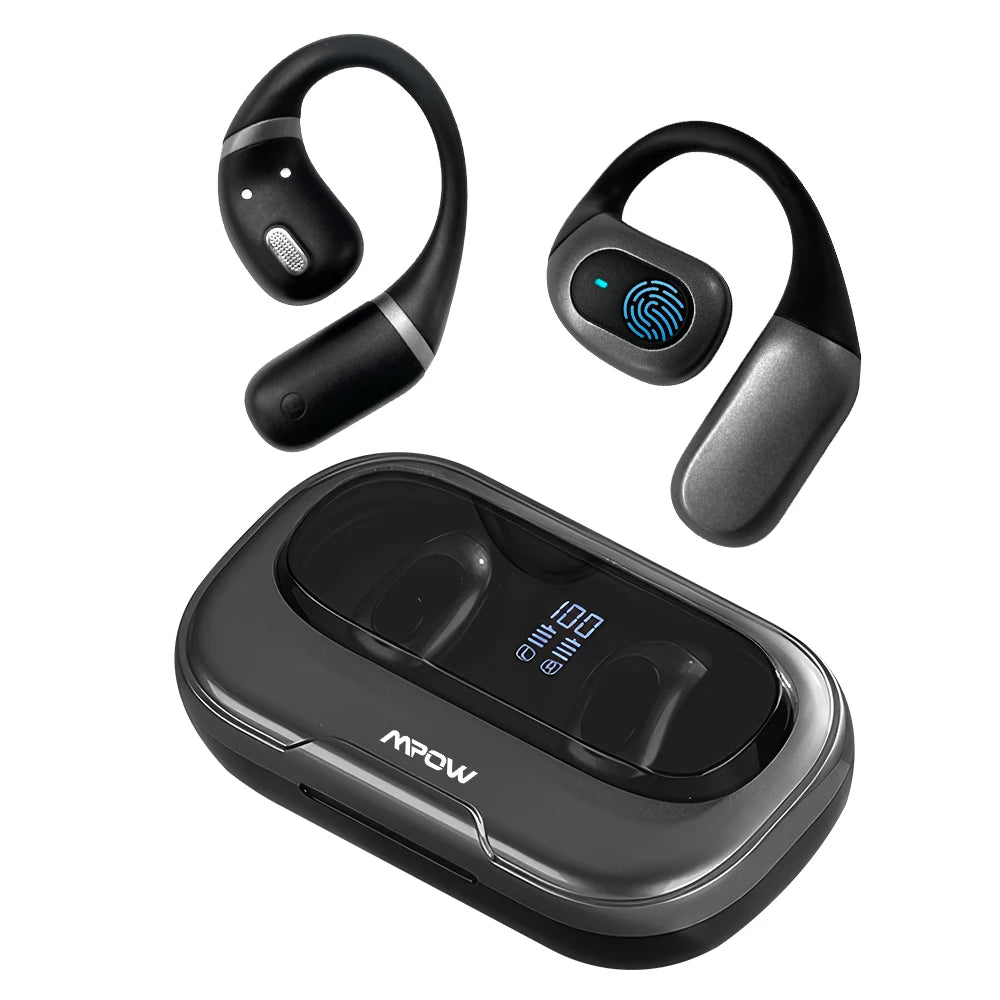 Mpow J13 True Wireless Sports Earphones,Bluetooth 5.3 OWS Open Ear Headsets with Earhooks 25 Hrs Playtime & ENC Noise Reduction