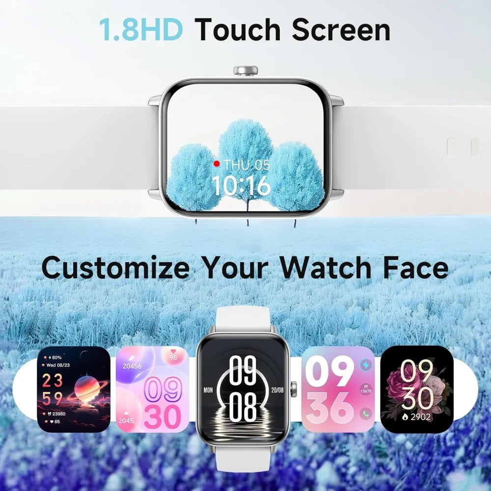 ‌Smart Watch for Android/iPhone, Alexa Built-in, 1.8" Screen, IP68 Waterproof, Fitness Tracker with Calls, HR, Sleep, SpO2