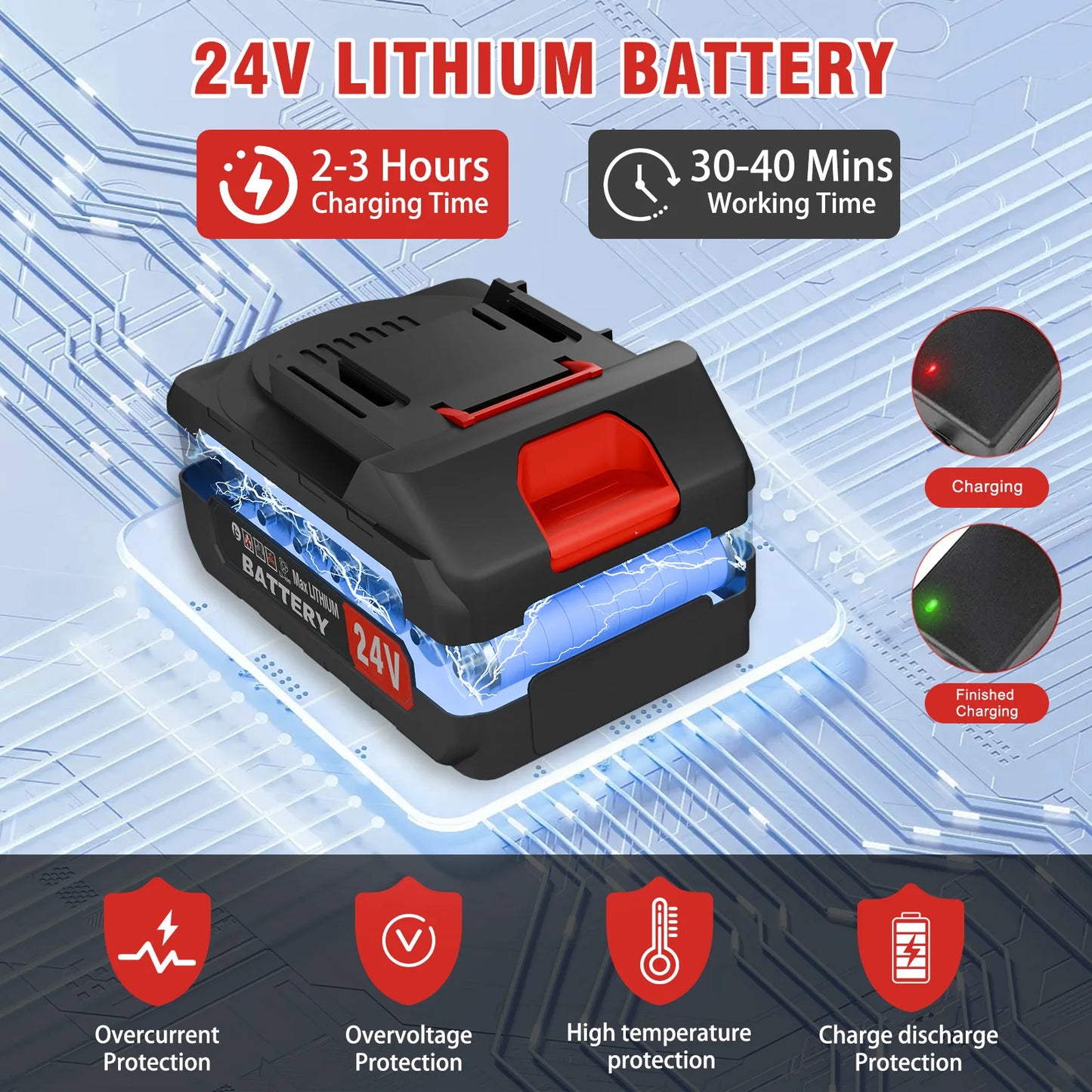 21V Cordless Weed Wacker Electric Grass Trimmer 3-in-1 Brush with Wheels 24V Lithium-ion Edger and Trimmer for Lawn and Garden