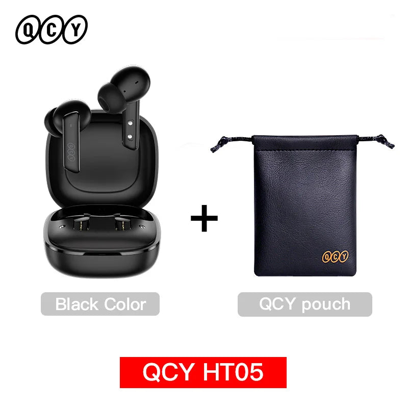 NEW QCY HT05 ANC Wireless TWS Bluetooth 5.2 Earphones 40dB Active Noise Cancellation Headset 6 Mic ENC HD Call TWS Earbuds