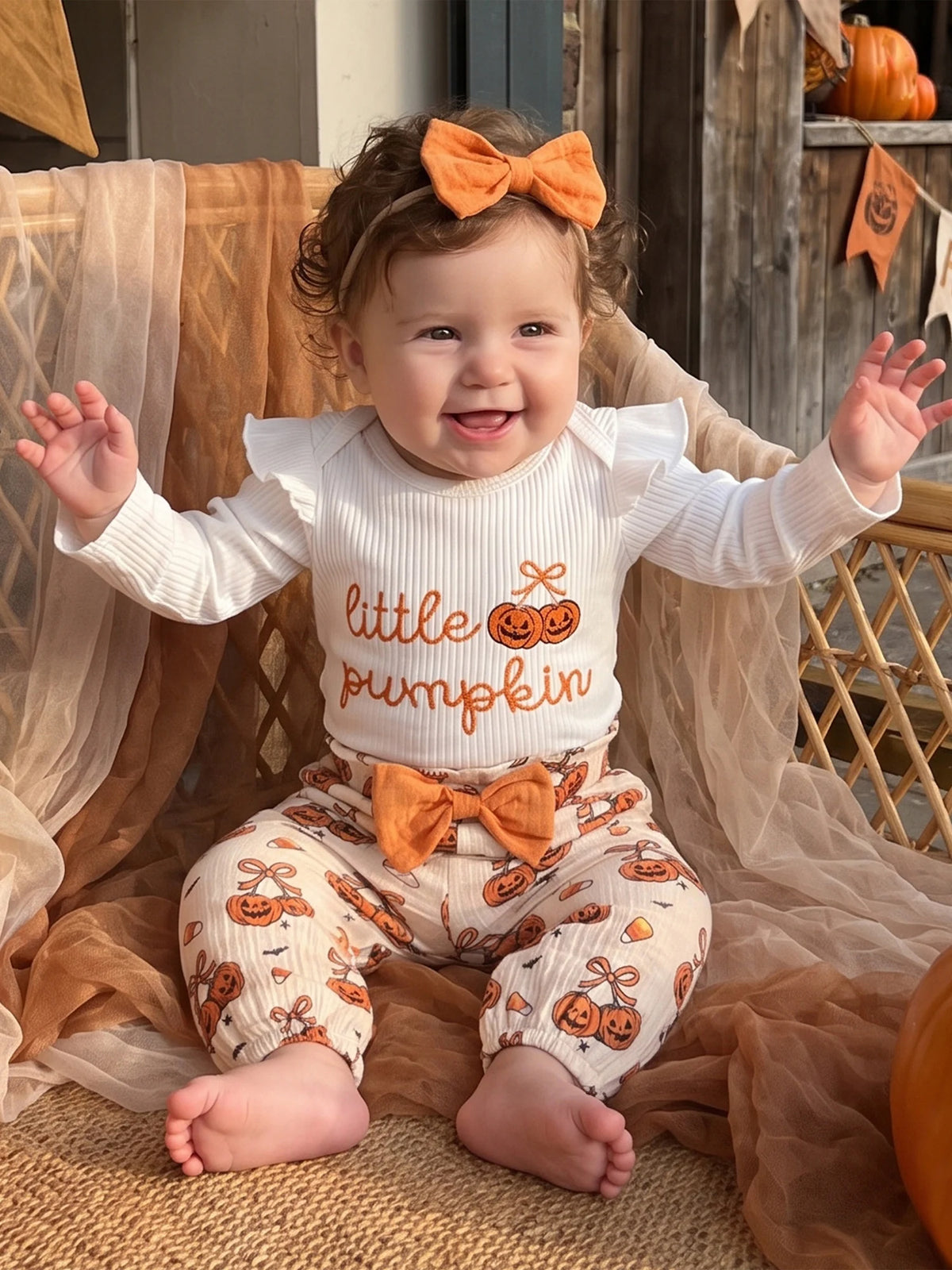 Romper With Pumpkin Halloween Outfit Outfit Letters With Letters Halloween Outfit Letters With Pumpkin Pants