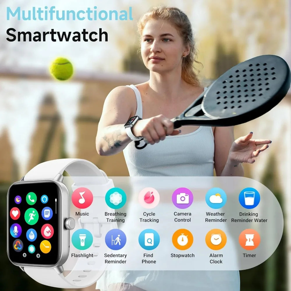 ‌Smart Watch for Android/iPhone, Alexa Built-in, 1.8" Screen, IP68 Waterproof, Fitness Tracker with Calls, HR, Sleep, SpO2