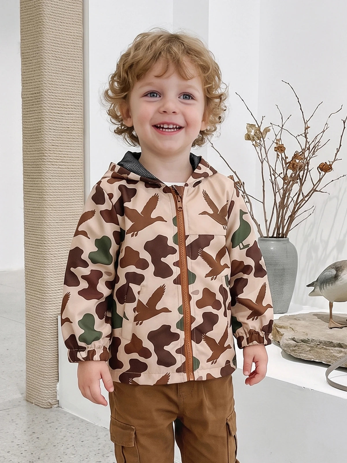 Jacket Long Windbreaker Jacket Boy Long Sleeve Fonrt Sleeve-Fonrt-Zipper Toddler Long Sleeve Hooded Windbreaker Jacket High