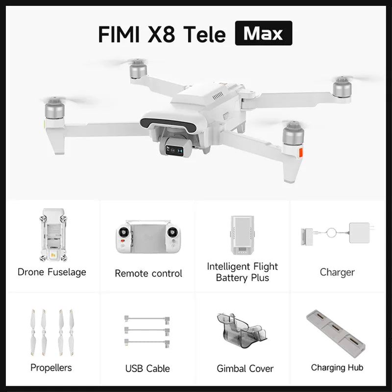 FIMI X8 TELE MAX Drone 4K Professional HDR 48MP 3-Axis Gimbal Camera Drone Professional GPS 20KM RC Quadcopter 2025