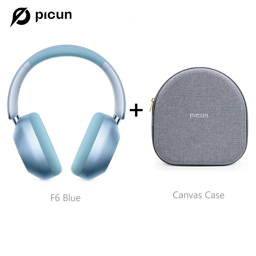 Picun F6 Active Noise Cancelling Bluetooth Headset Hi-Res ANC Head Tracking 3D Audio Wireless Headphones APP Control Low Latency