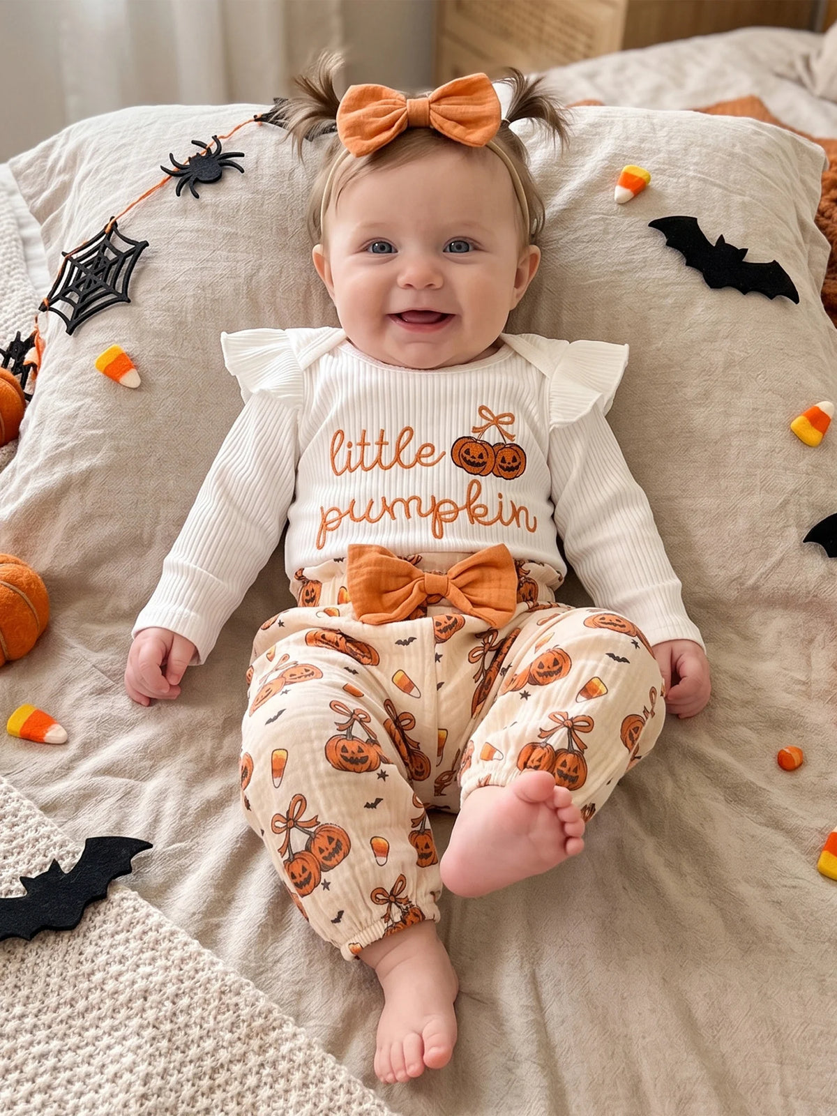 Romper With Pumpkin Halloween Outfit Outfit Letters With Letters Halloween Outfit Letters With Pumpkin Pants