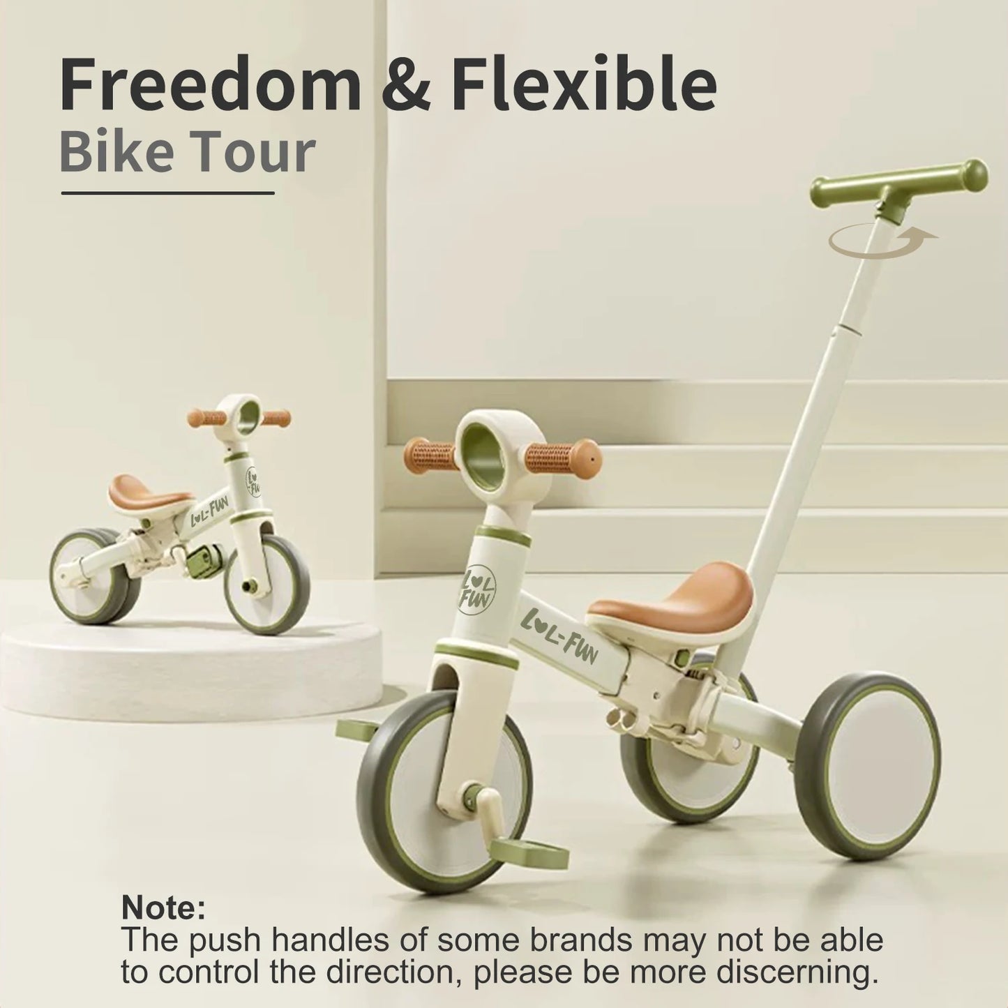 5 in 1 Toddler Tricycles for 1-3 Year Olds Boy Girl Toy, Baby Balance Bike 1 Year Old Kids Gift with Parent Steering Push Handle