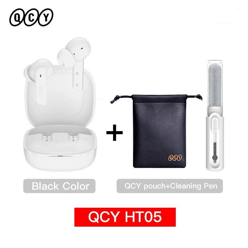NEW QCY HT05 ANC Wireless TWS Bluetooth 5.2 Earphones 40dB Active Noise Cancellation Headset 6 Mic ENC HD Call TWS Earbuds